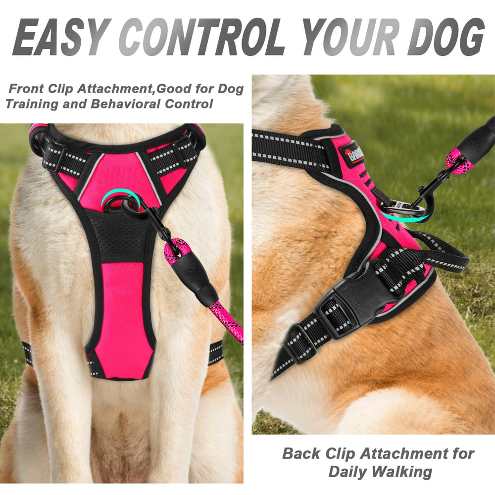 Arnés BARKBAY de nylon ligero y acolchado anti rozaduras para mayor comodidad.