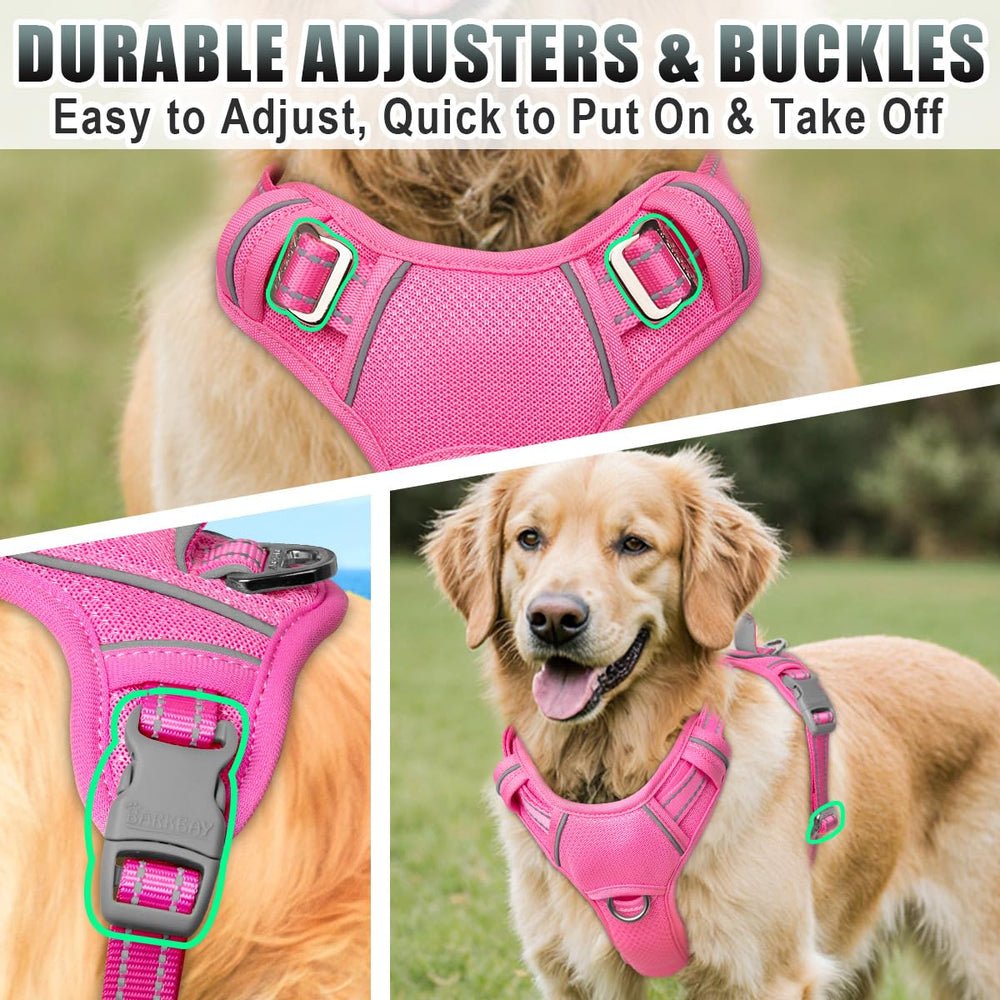 Arnés BarkBay rosa talla M para perros medianos