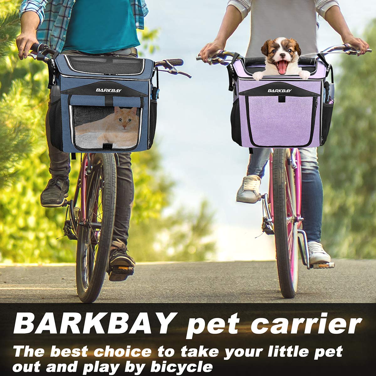 Cesta BarkBay expansible para bici, diseño compacto.