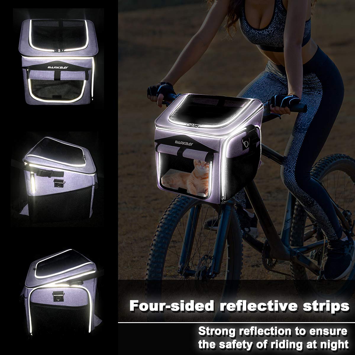 BARKBAY cesto-bici-perro-usos-exteriores, diseñada para uso diario al aire libre.
