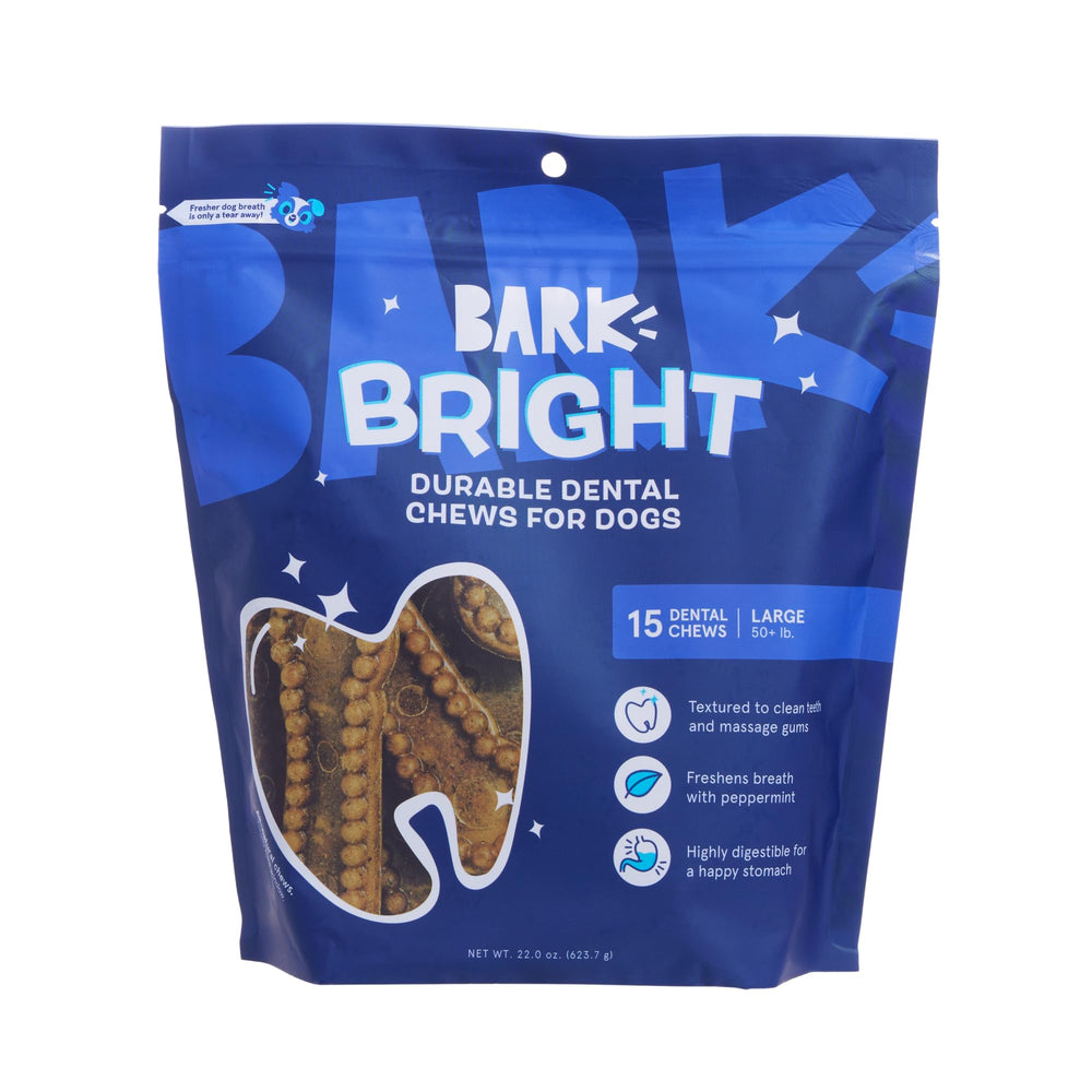 BarkBox Bright mordedor dental duradero con rebordes para limpiar dientes