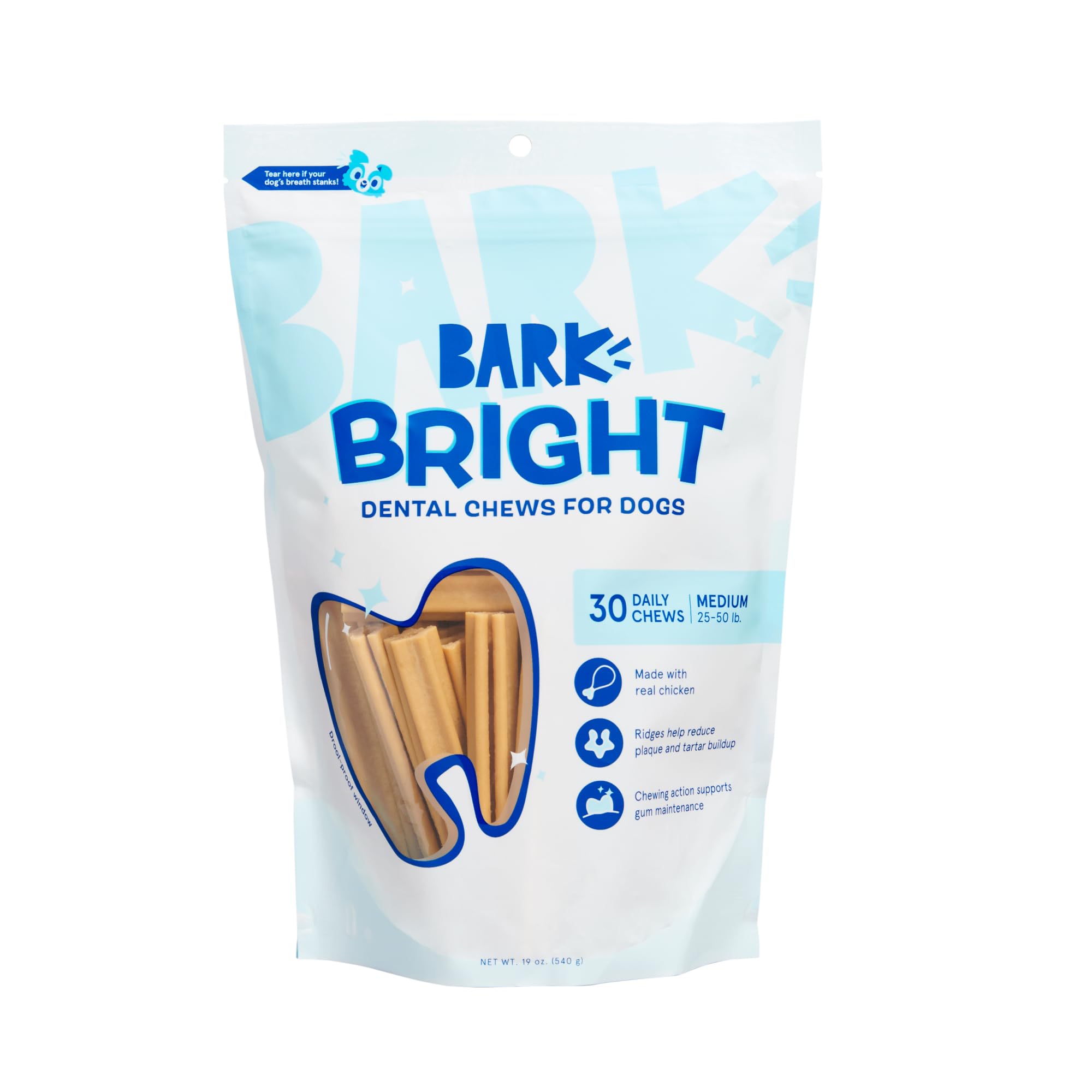 Barkbox Bright: palitos dentales para perros medianos, limpieza diaria eficaz durante la masticación