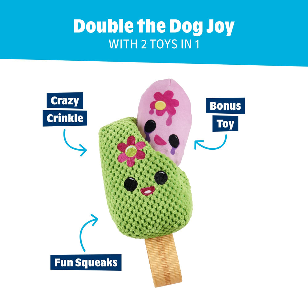 Juguete Barkbox Consuela Cactus Pop con sonido chirriante para juego interactivo.