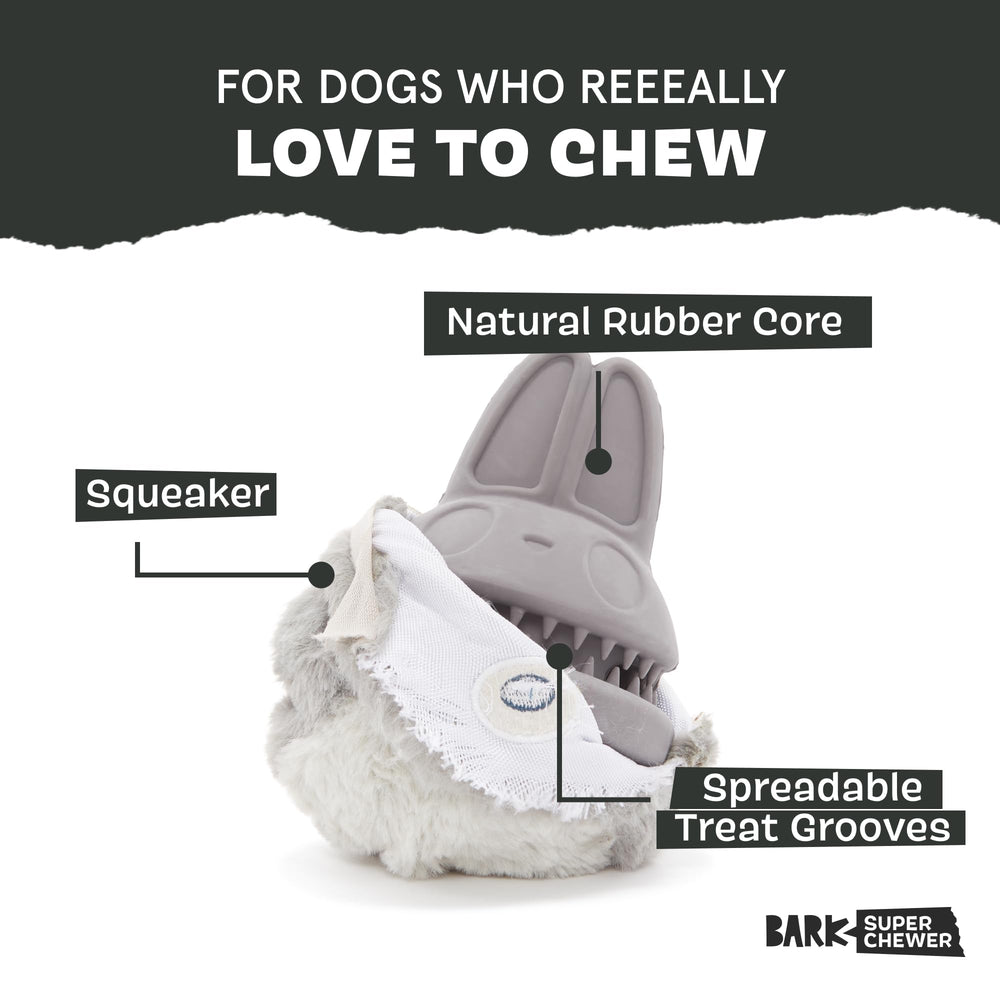Hare Raiser de Barkbox, núcleo de goma duradera para mordidas largas