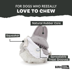 Hare Raiser de Barkbox, núcleo de goma duradera para mordidas largas