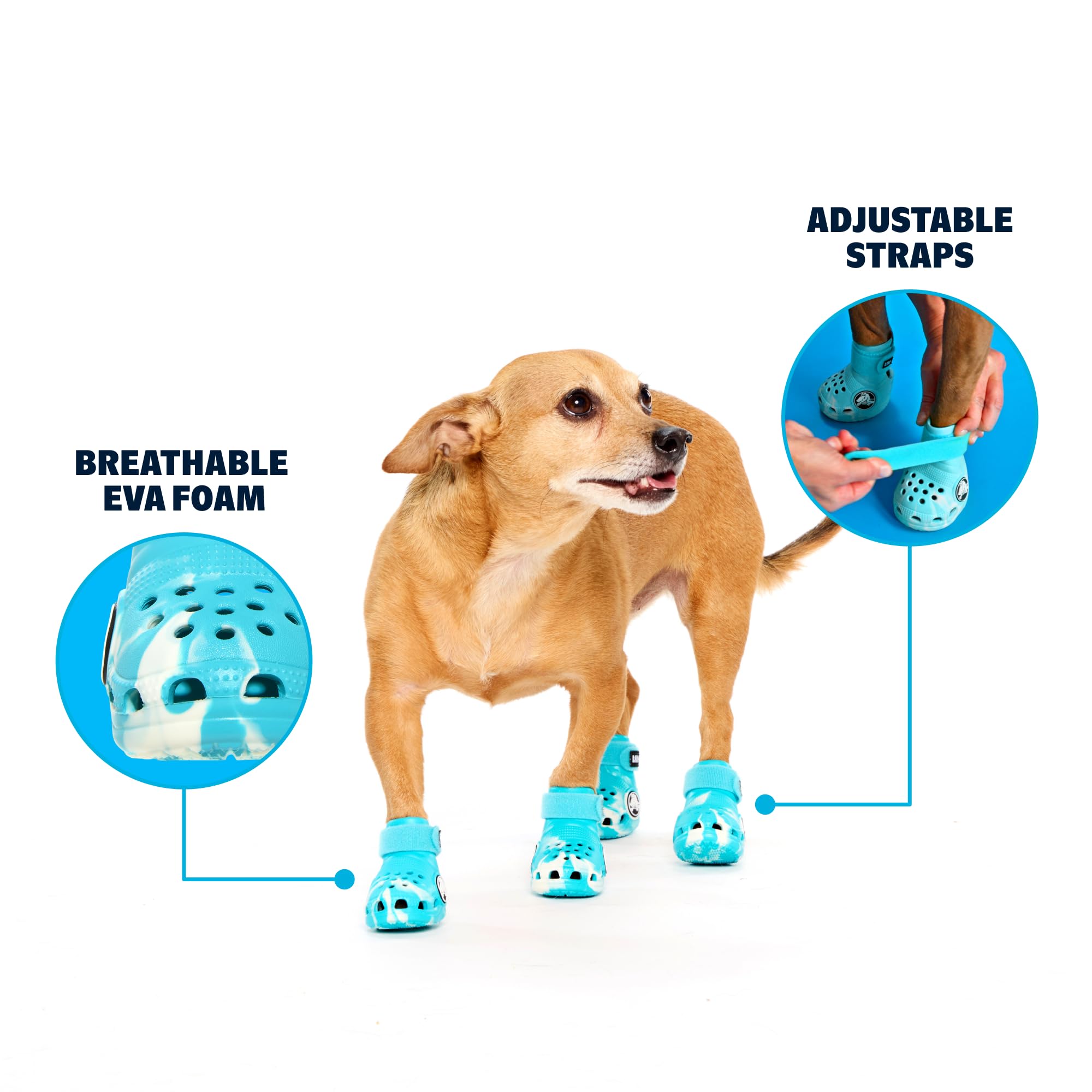 BarkBox Aqua Crocs: suela antideslizante para mayor tracción.