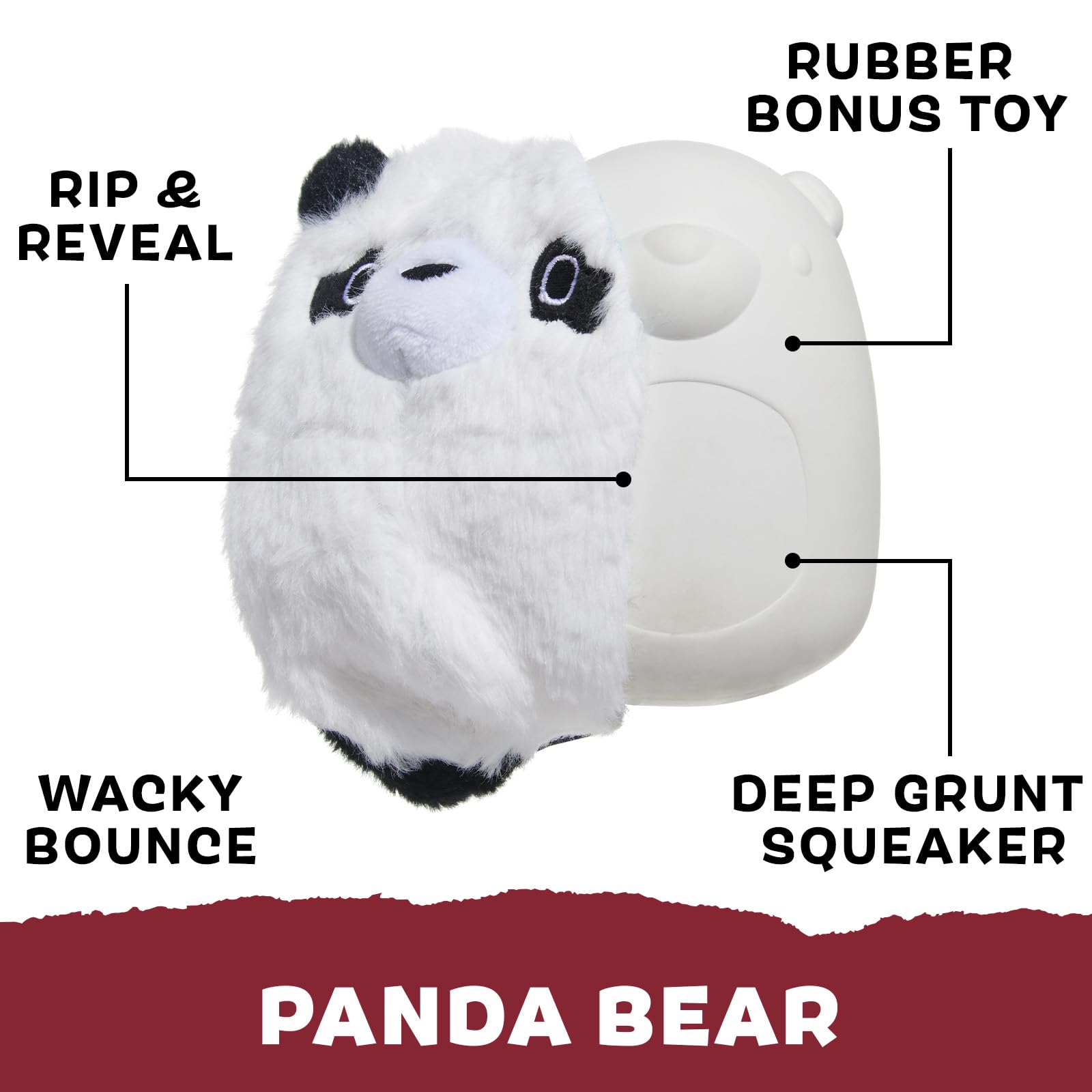 Panda Barkbox: carcasa de goma resistente para mordidas fuertes.