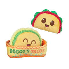 Barkbox Tacos del Perrito 3en1 peluche: juego versátil para perros pequeños.