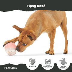 BarkBox Tipsy Rosé: juguete con movimiento ondulante que estimula la curiosidad.