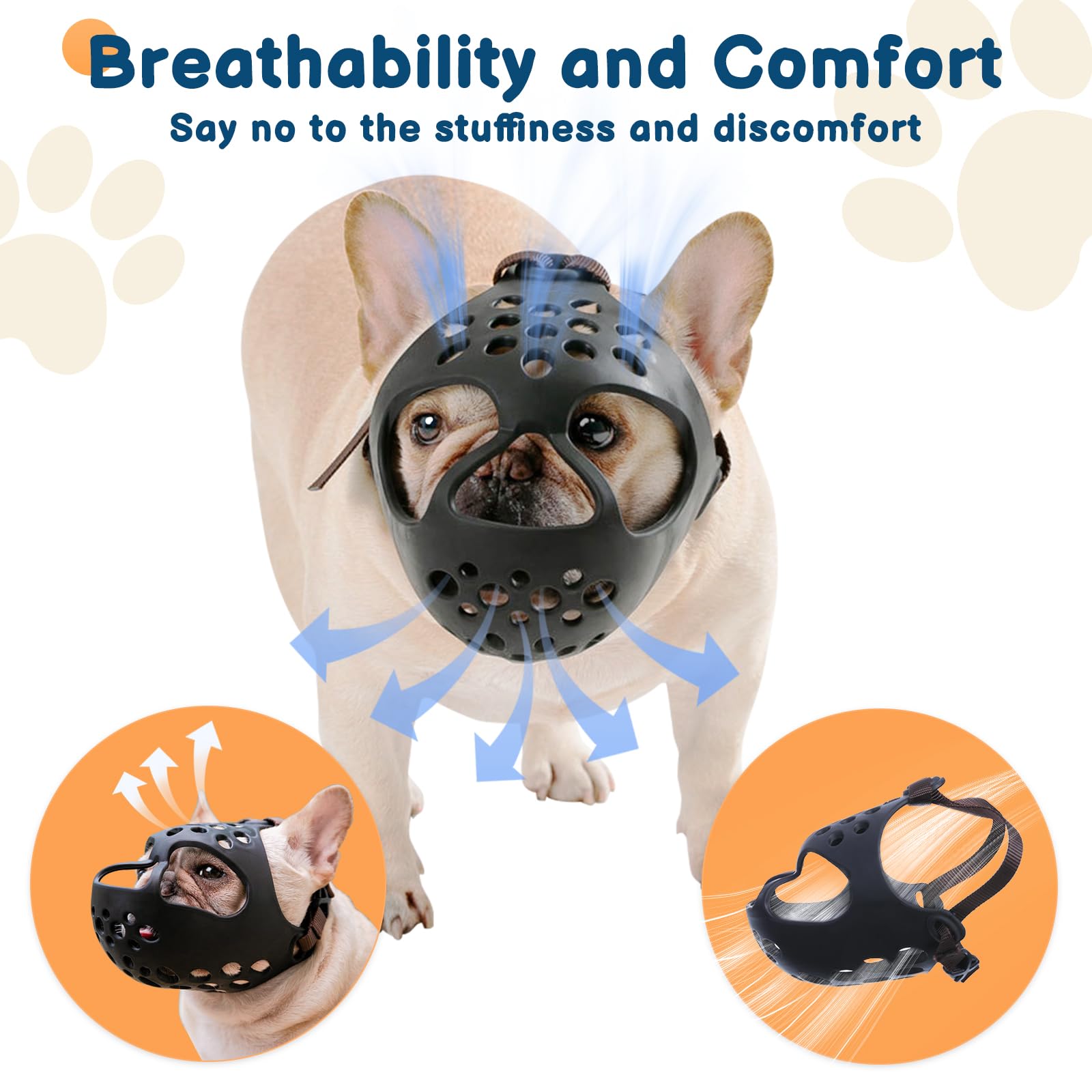 Bozal Barkless, visión amplia para mantener al perro consciente y tranquilo.