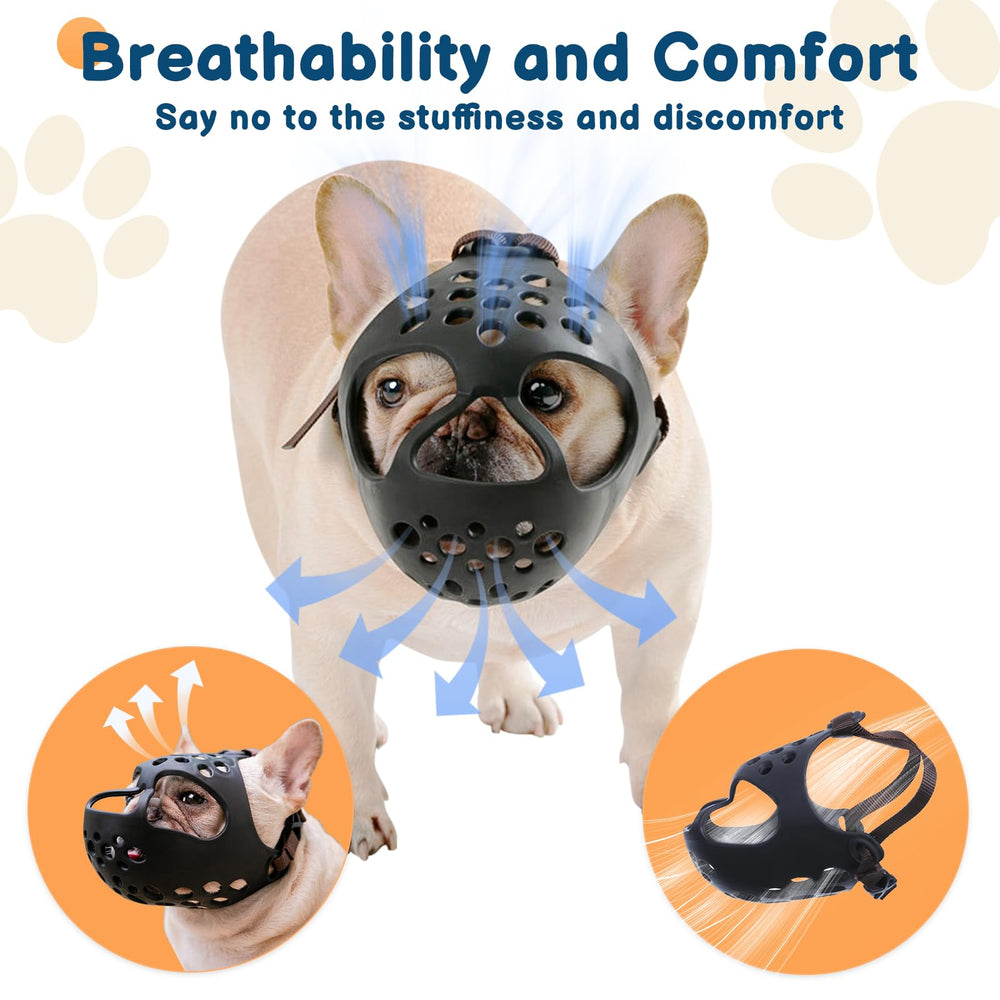 Bozal Barkless, visión amplia para mantener al perro consciente y tranquilo.