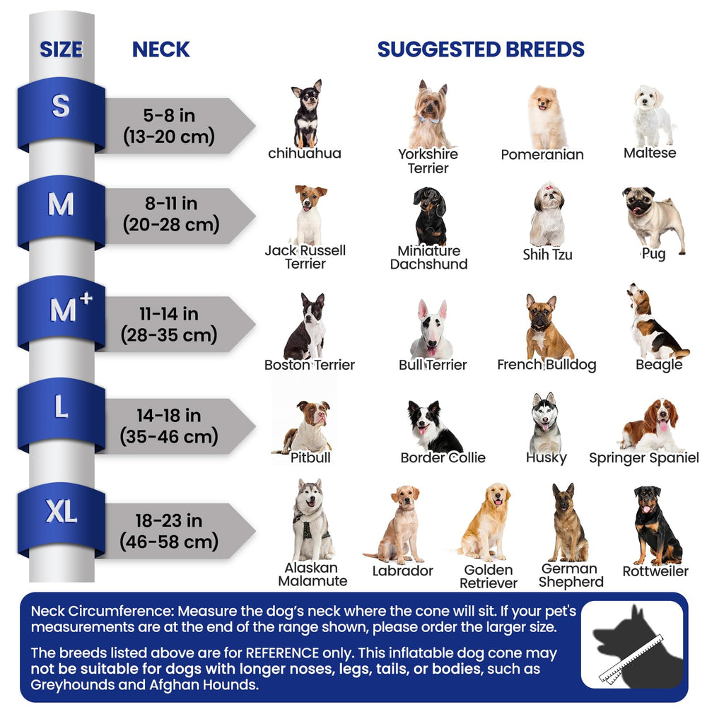 BARKLESS válvula inflado collar para perros, inflado fácil y firmeza ajustable.