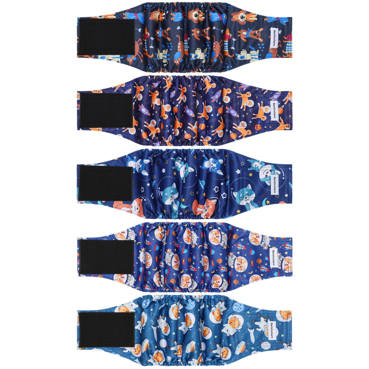 Barklincharm pañales para perro macho de 5 piezas para controlar la orina con comodidad.