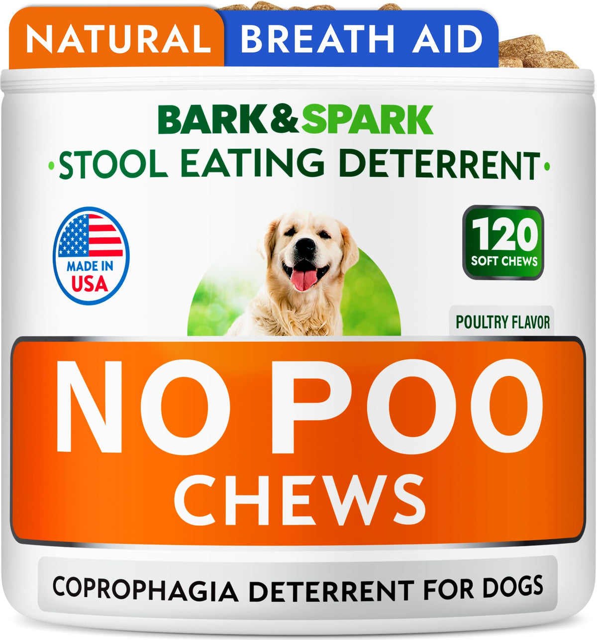 BARK&SPARK masticables anti-coprofagia para perros, ayudan a mantener la higiene en casa.