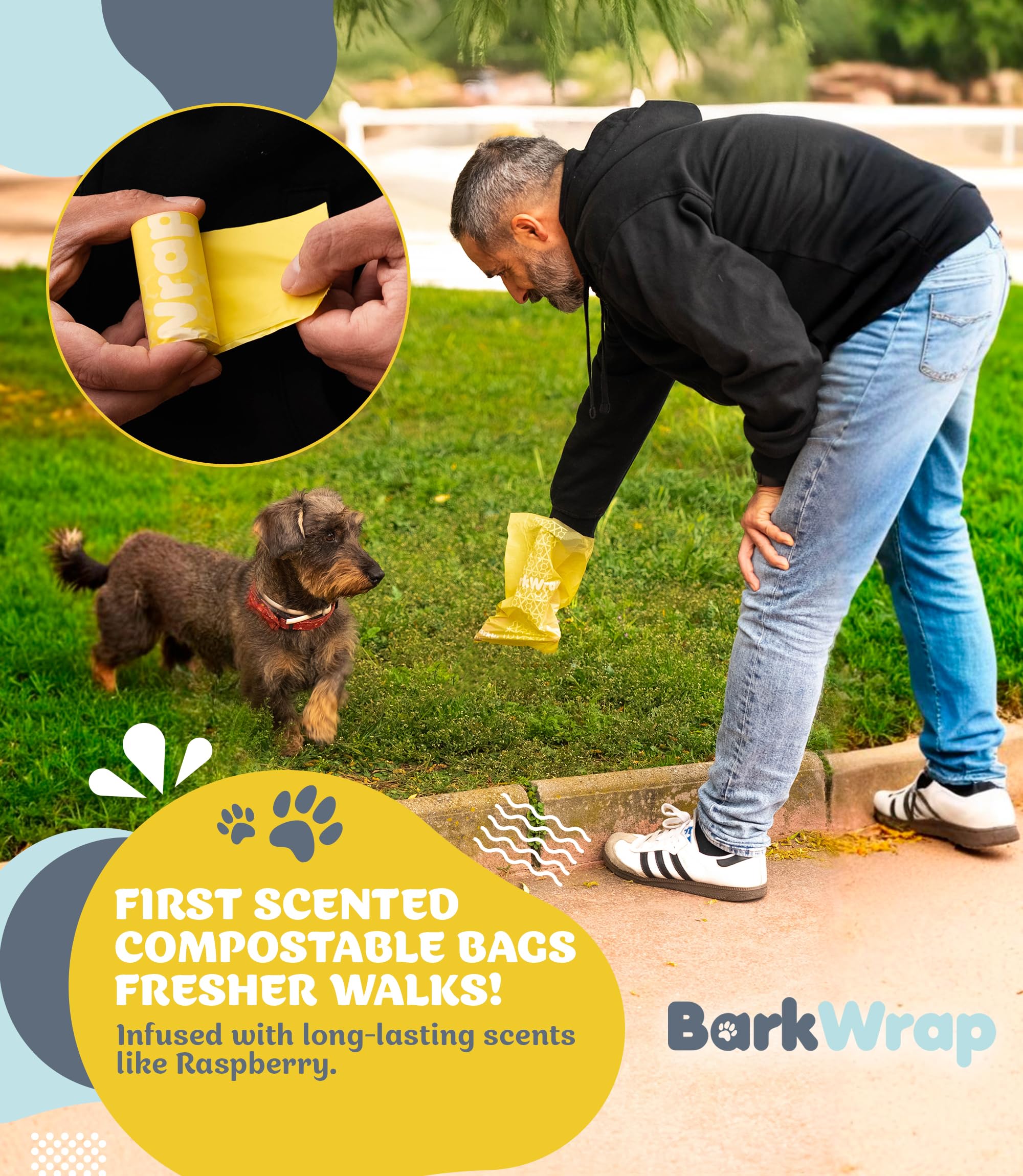 BARKWRAP BAG control de olor gracias a la fragancia de frambuesa en cada uso.