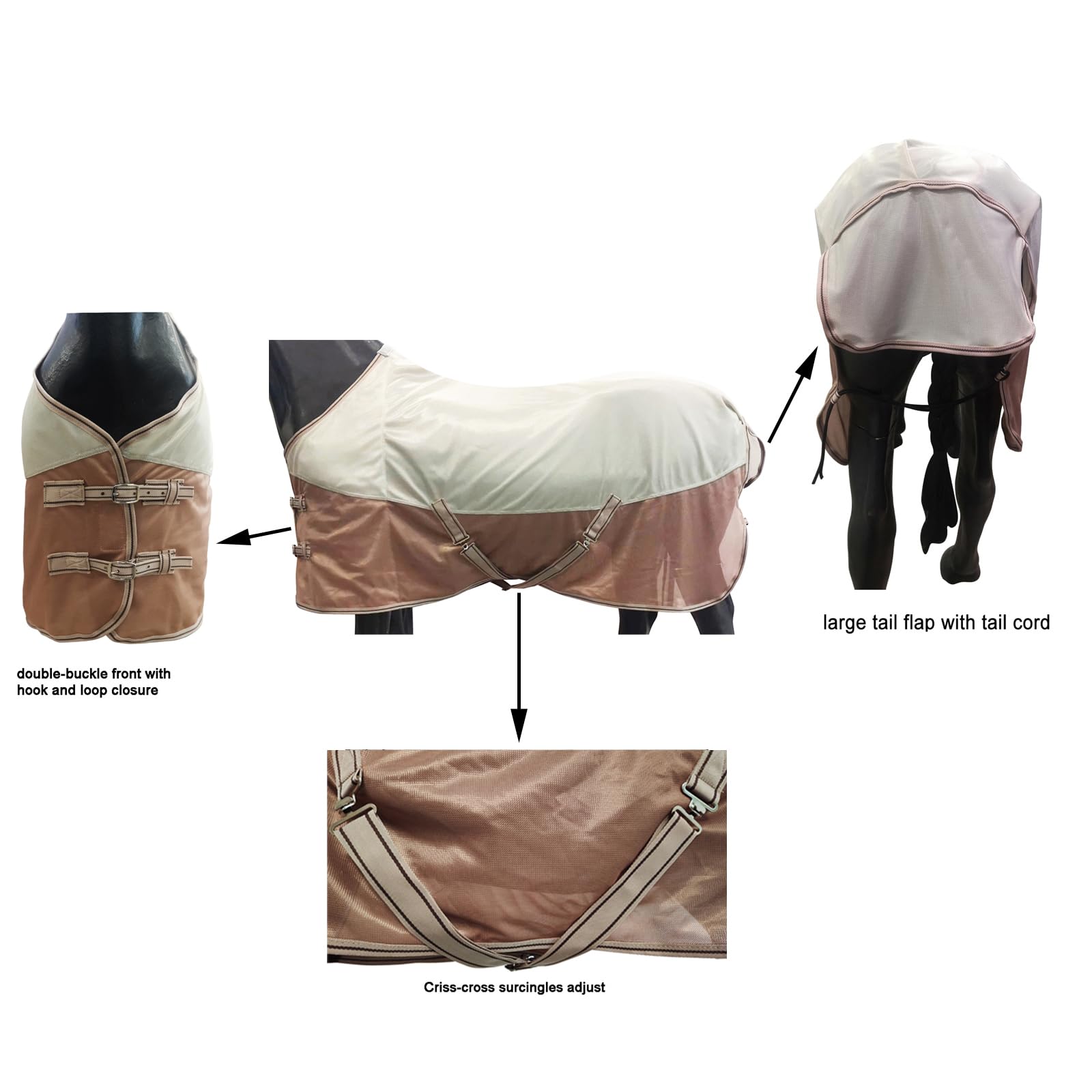 Barn & Stable protección UV: malla blanca que mantiene al caballo fresco bajo el sol