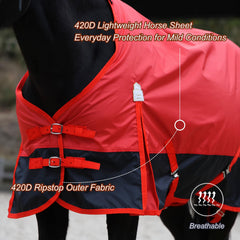 Barn & Stable tejido 420D ripstop ligero mejora durabilidad y movimiento.