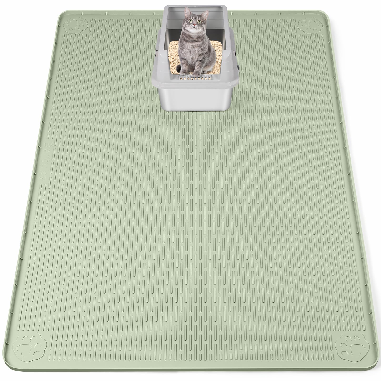 Bartuke alfombra para arena de gato 50x35, cobertura amplia para la caja de arena.