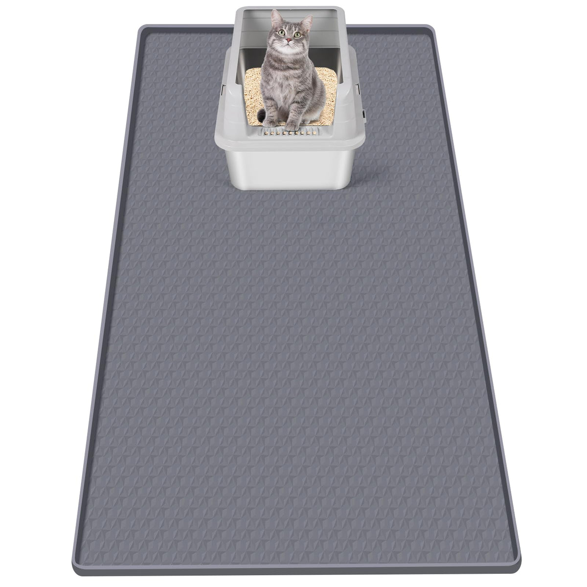 Bartuke alfombra para arena de gato de silicona grande protege el suelo y atrapa arena