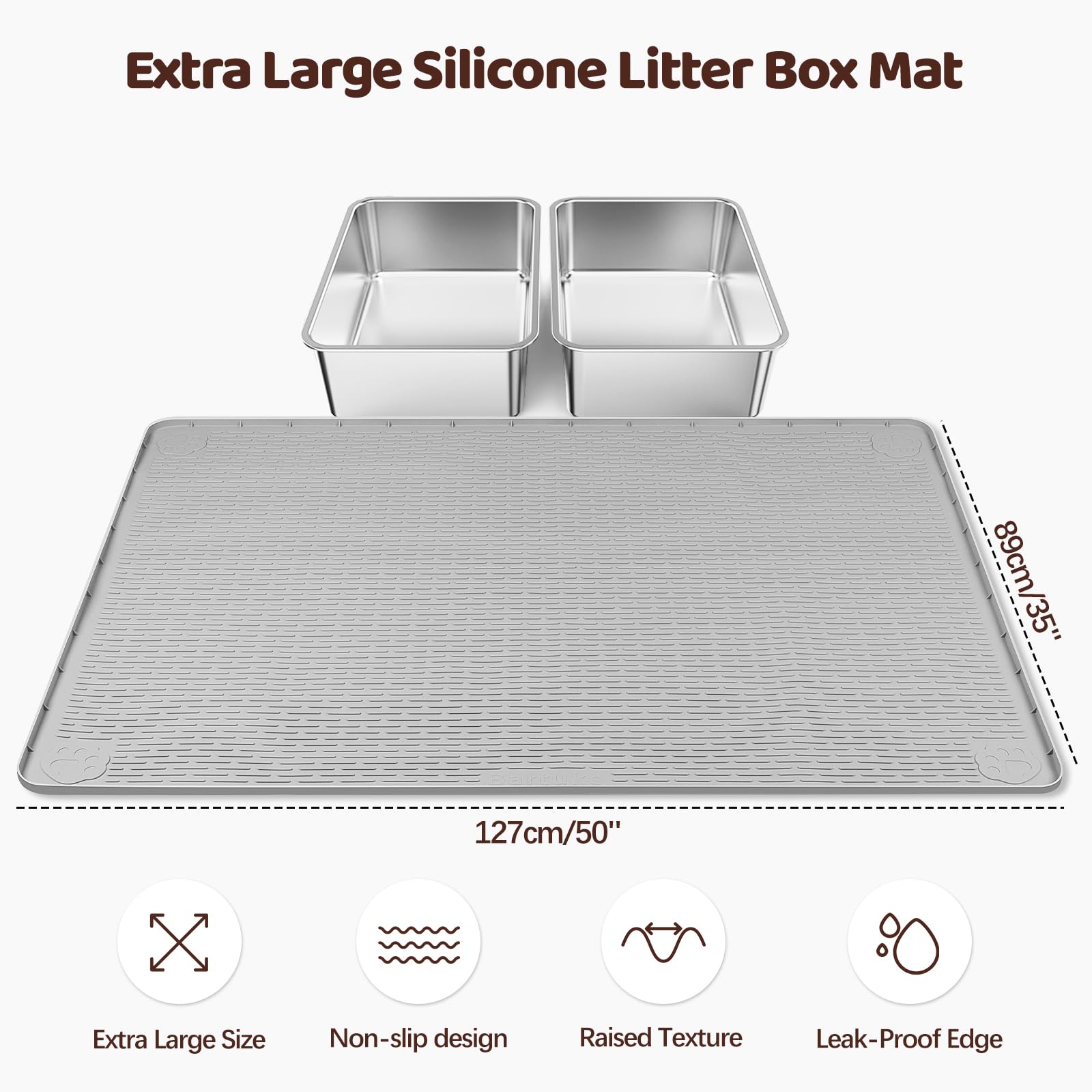 Bartuke mat silicona arenero, cobertura amplia para contener la arena.