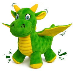 Juguete dragón BBeary verde con 10 pulgadas para perros, ideal para morder y jugar