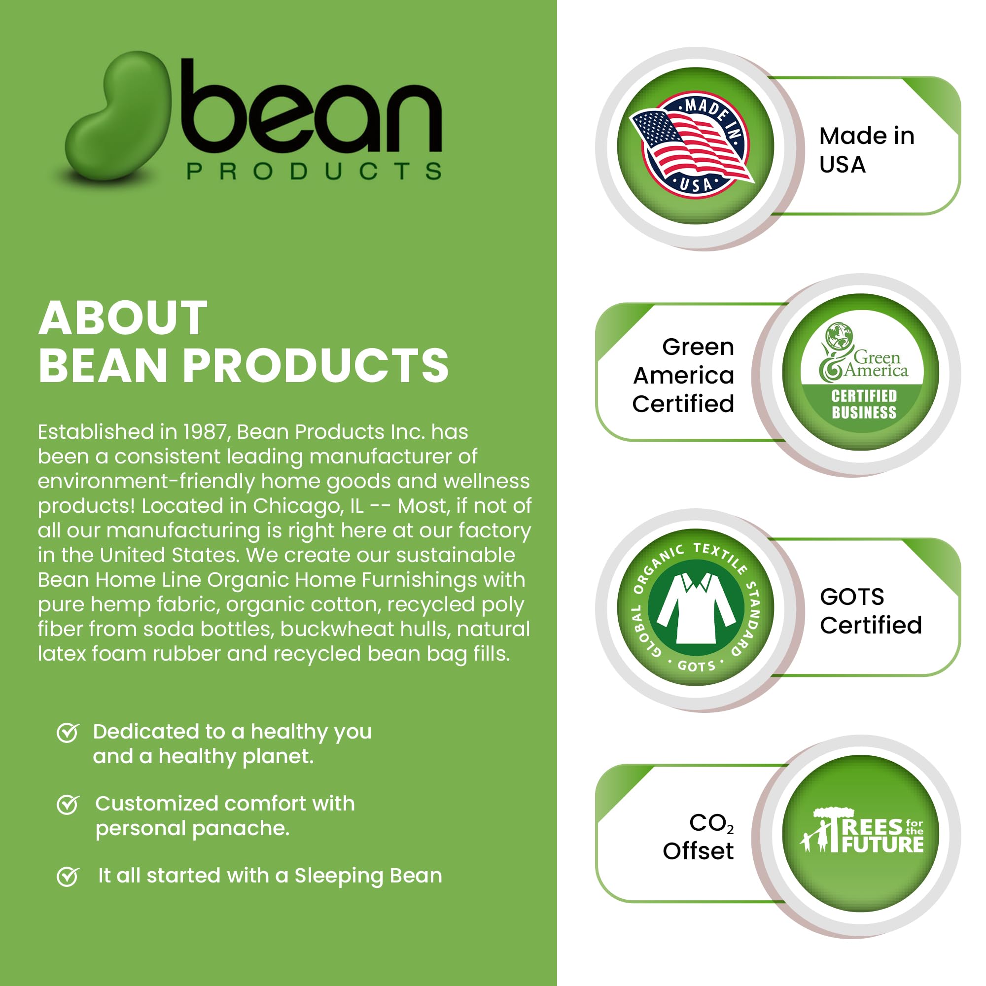 Bean Products fibra de cáñamo lavable, reutilizable en camas y nidos.