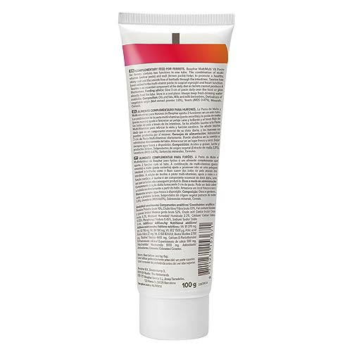 Beaphar Malt Paste para hurones con dos franjas, soporte digestivo con bioMOS.