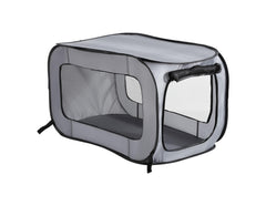 Beatrice Home Fashions jaula plegable para viaje con ventilación y visibilidad.
