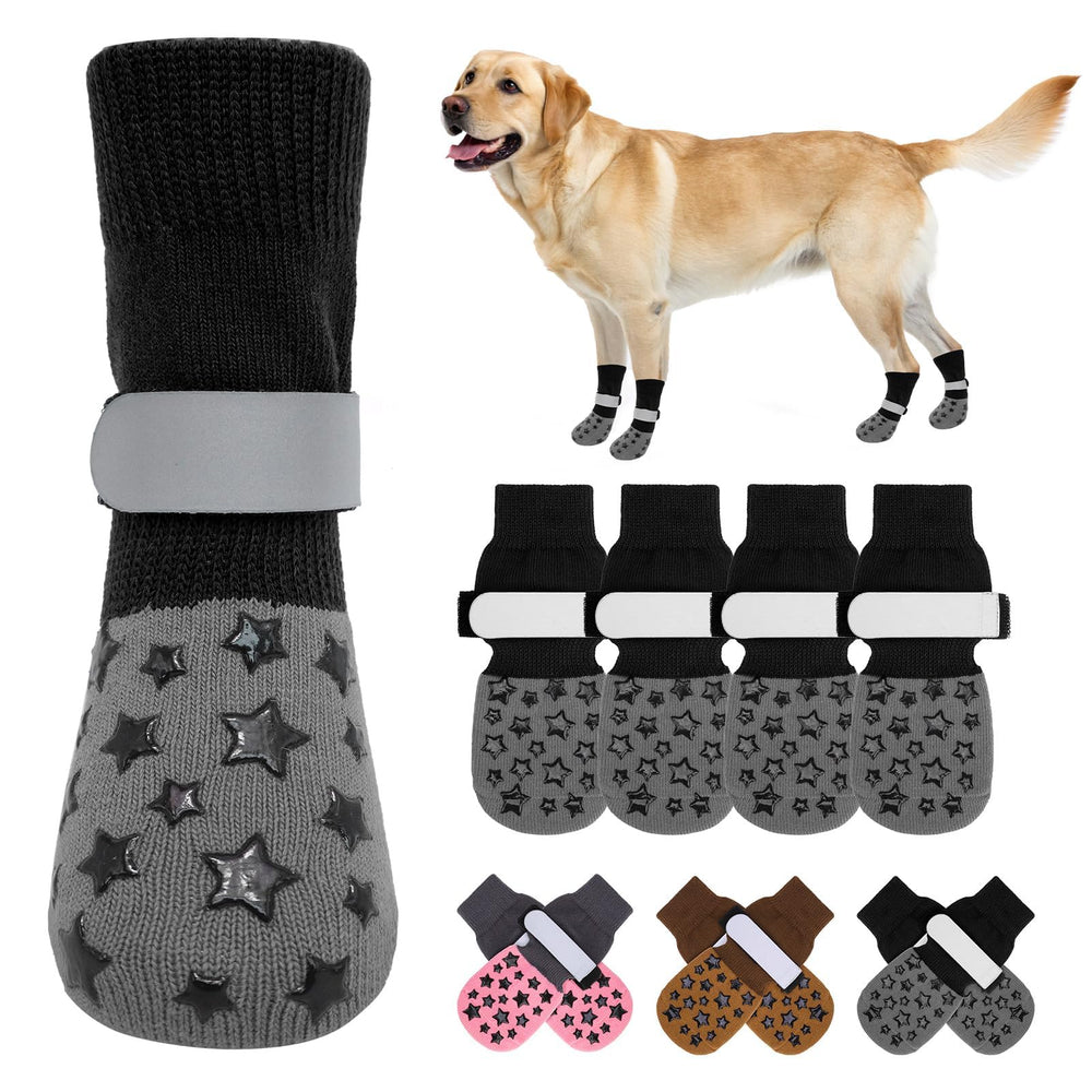 BeautyZoo calcetines antideslizantes para perros, vista frontal, mejor agarre en suelos lisos