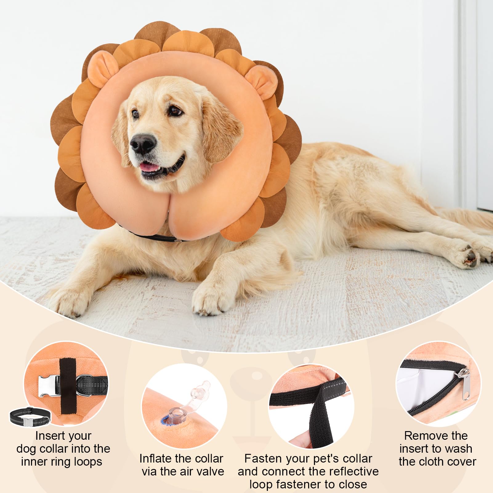 BEAUTYZOO collar inflable dona, fácil de limpiar y guardar