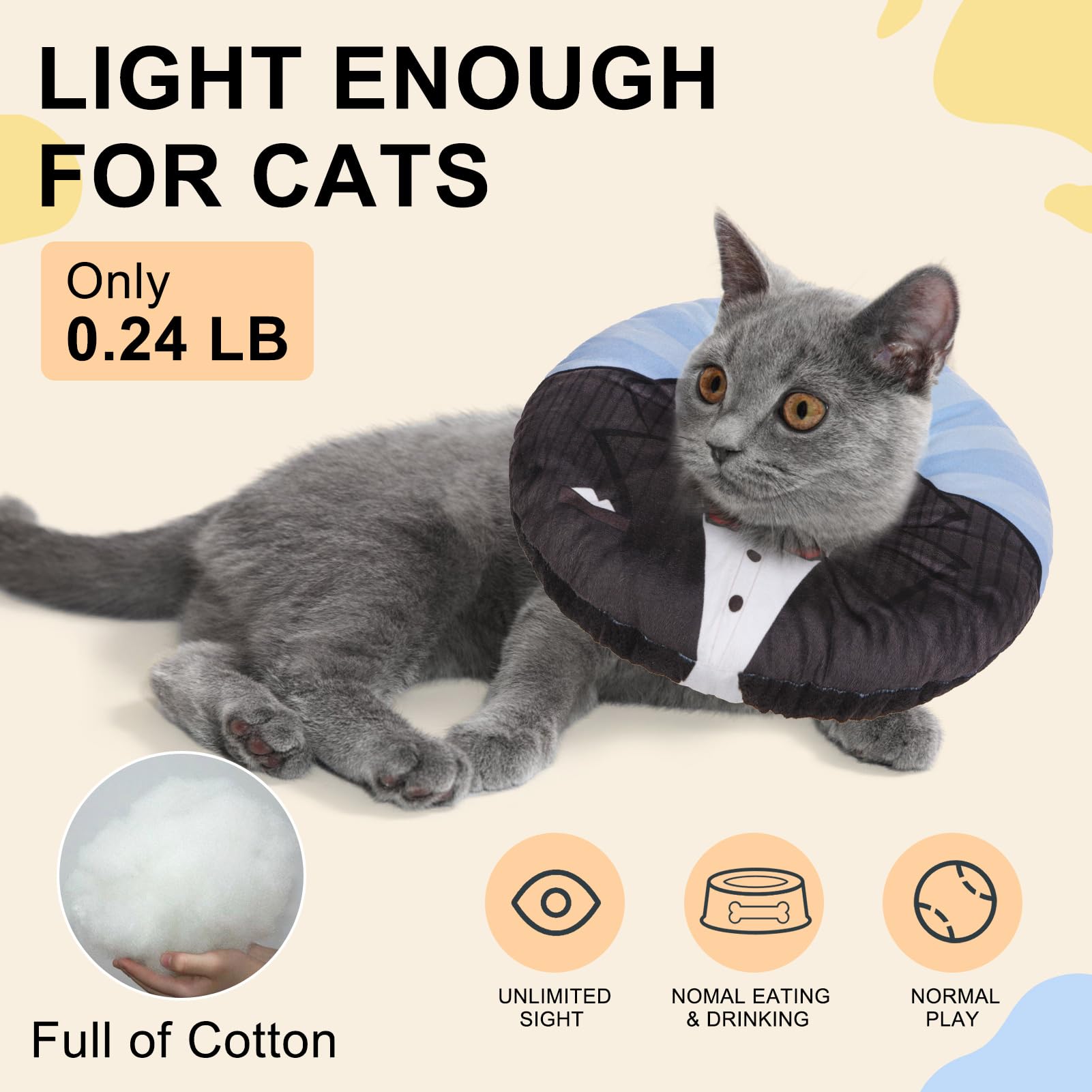 BEAUTYZOO cono gato resistente al agua: se limpia facilmente tras juego.