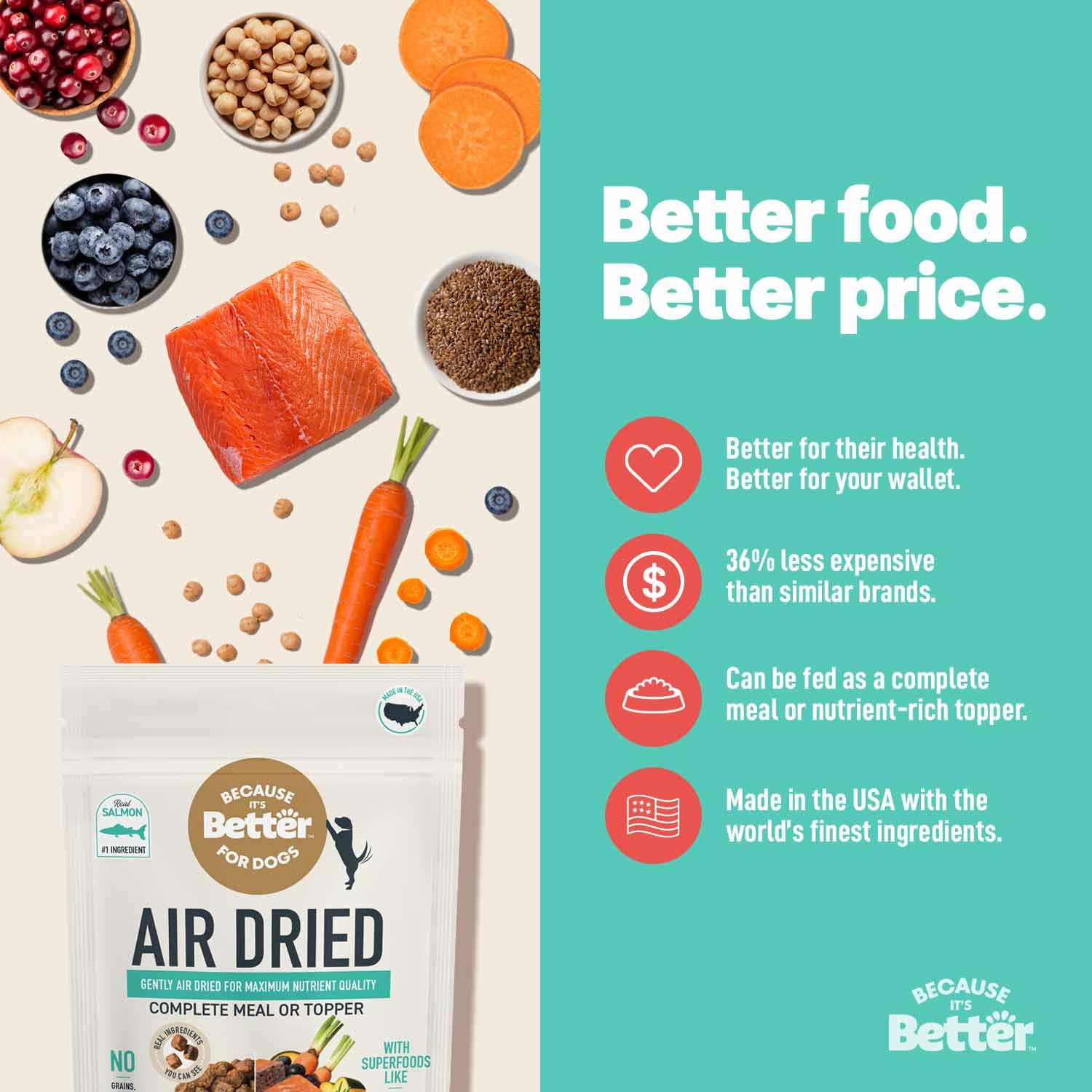 Because It’s Better: comida completa o topper para realzar cada comida.
