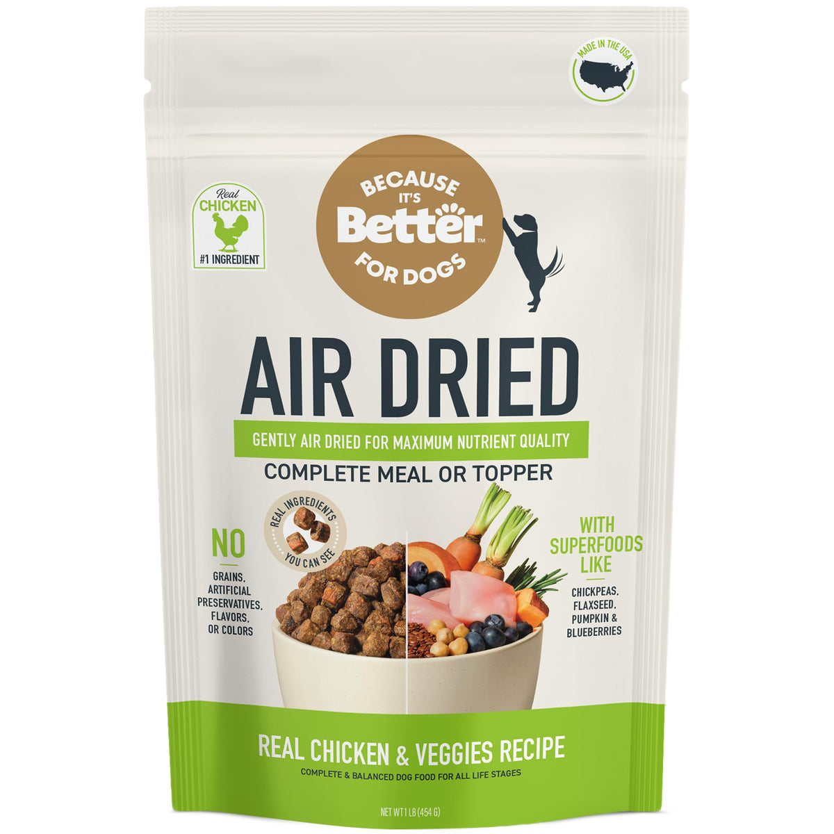 Because It’s Better slow baked air dried chicken bites for easy daily meals.