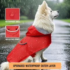 BECNBEAU capa de lluvia para perro con borde reflectante para mayor visibilidad.