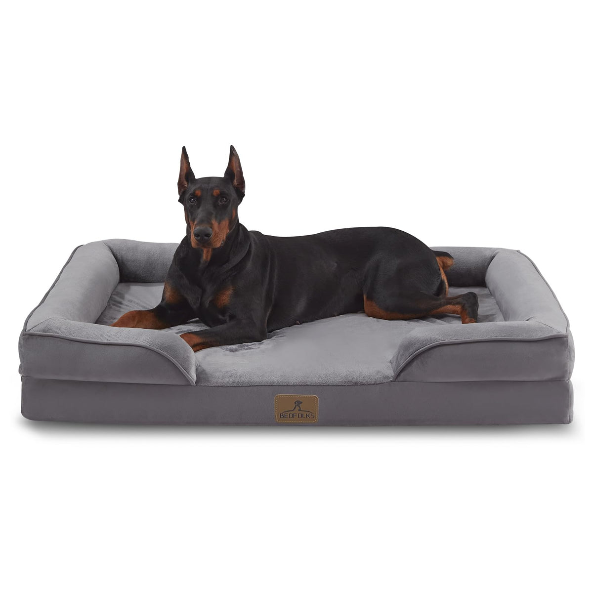 Bedfolks cama ortopédica para perros con espuma huevo que distribuye el peso.