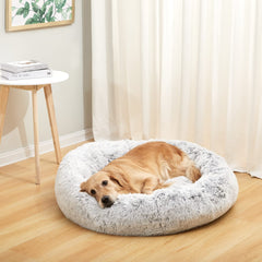 Bedfolks cama redonda esponjosa grande ofrece confort y apoyo para perros grandes