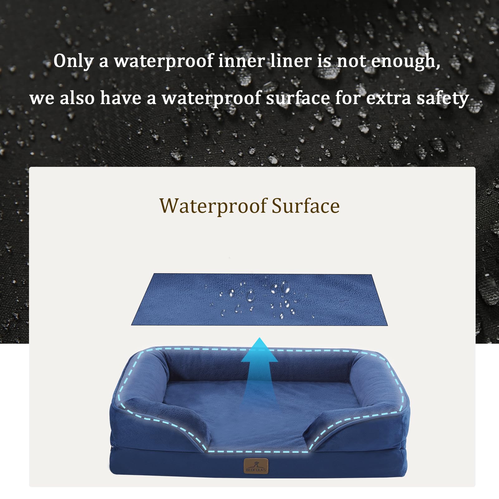 Bedfolks funda lavable e impermeable para cama de perro
