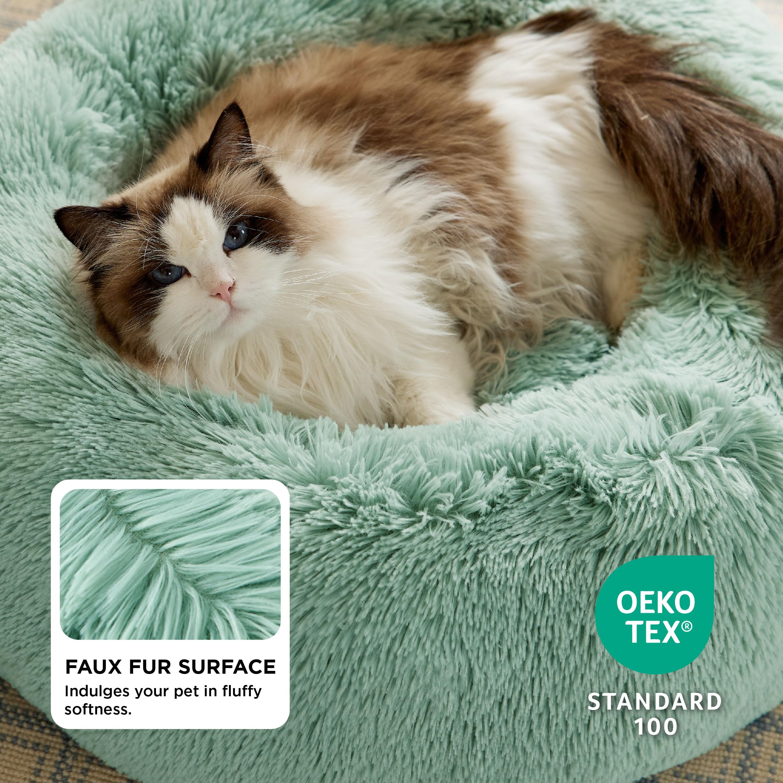 Bedsure cama gato base antideslizante mantiene la cama en su lugar.