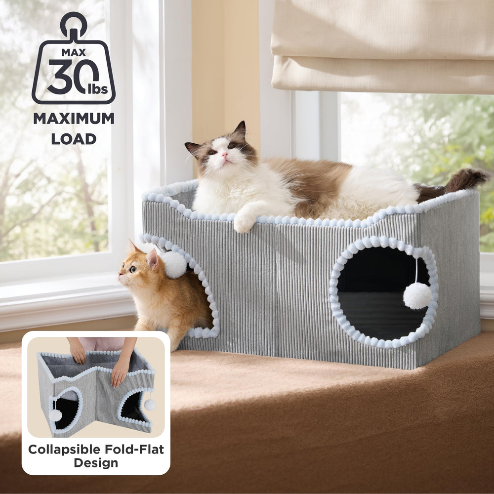 Bedsure cama para gatos grande, amplio espacio para descansar sobre la cueva.