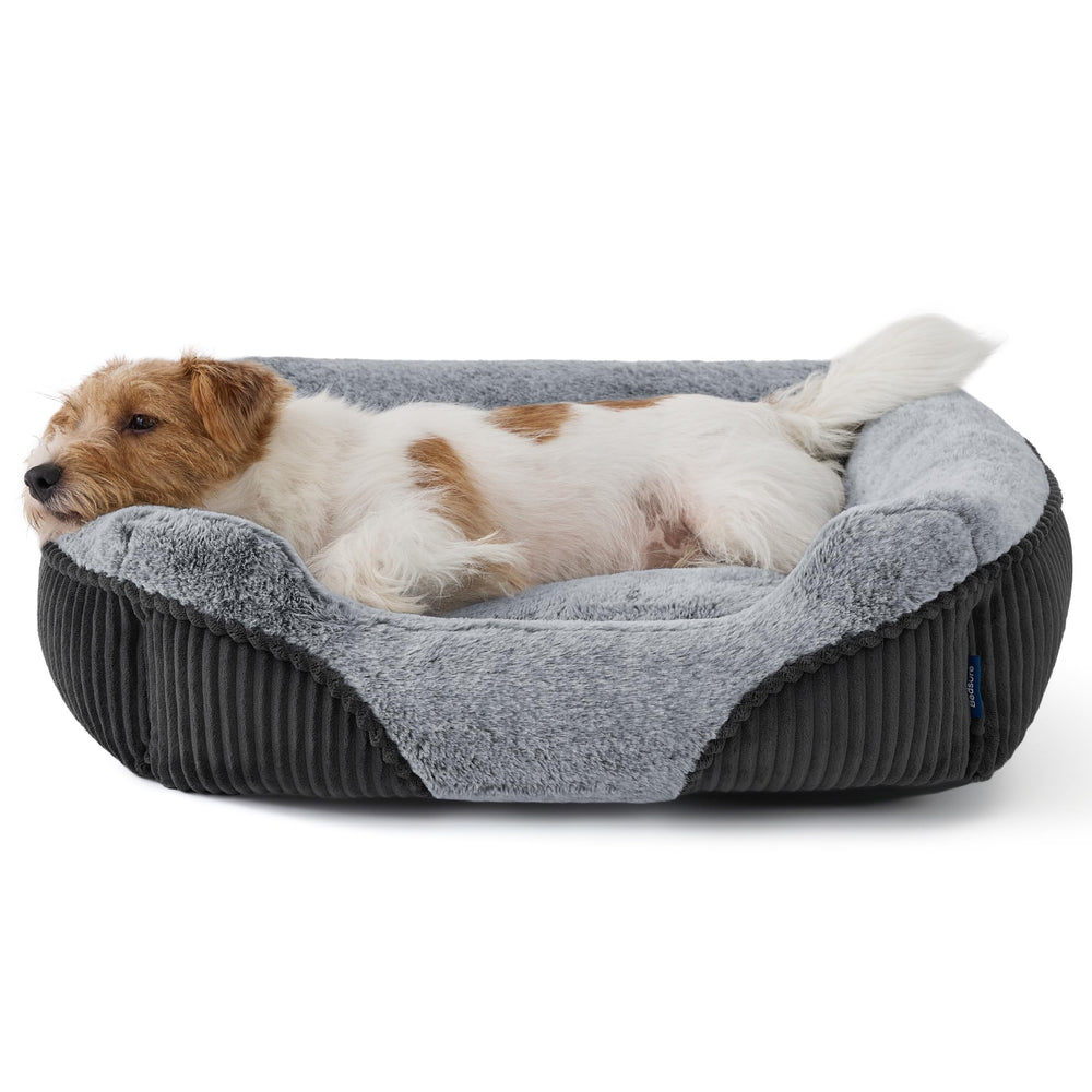 Bedsure cama para perro diseño moderno en gris neutro.
