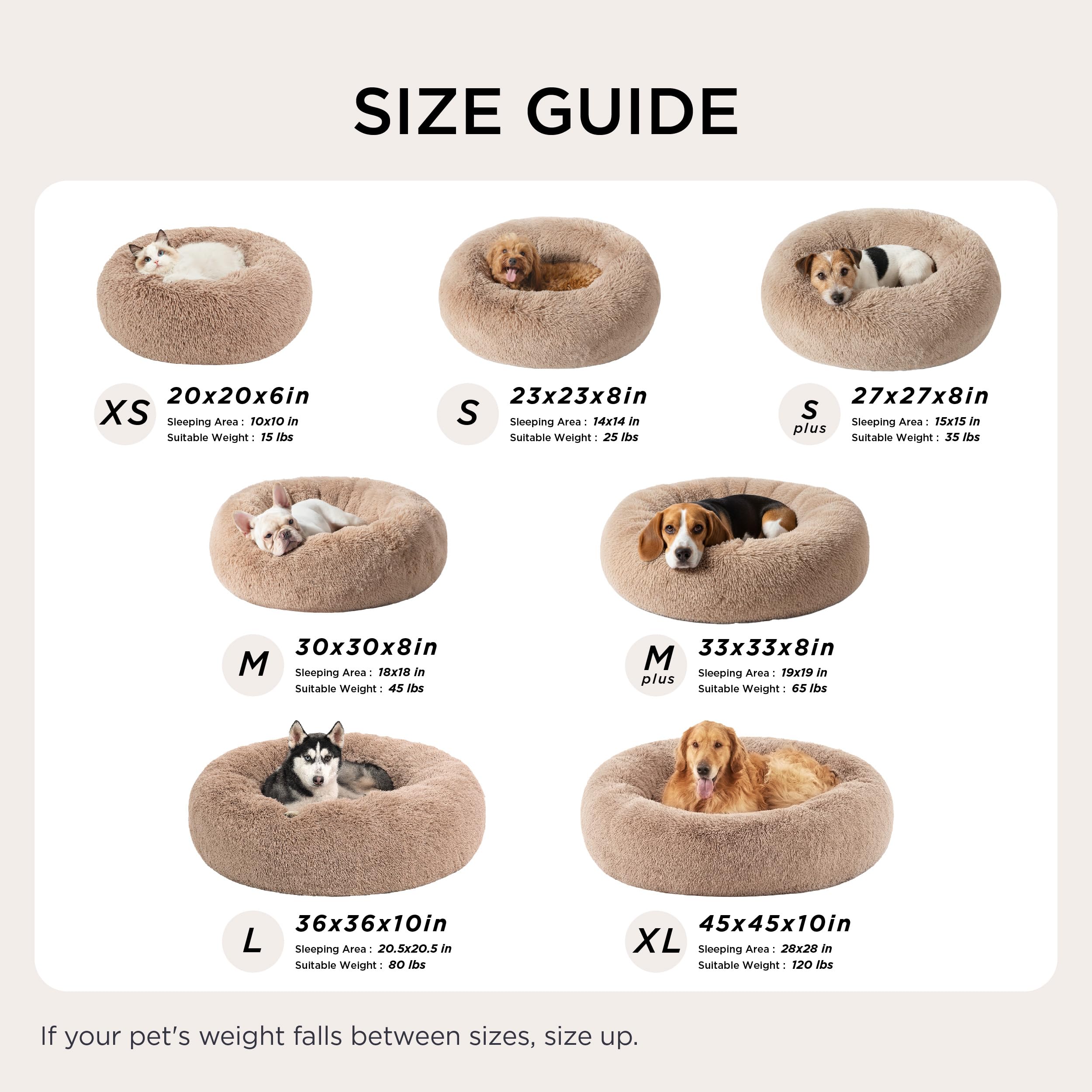 Bedsure cama para perros con funda lavable para limpieza fácil