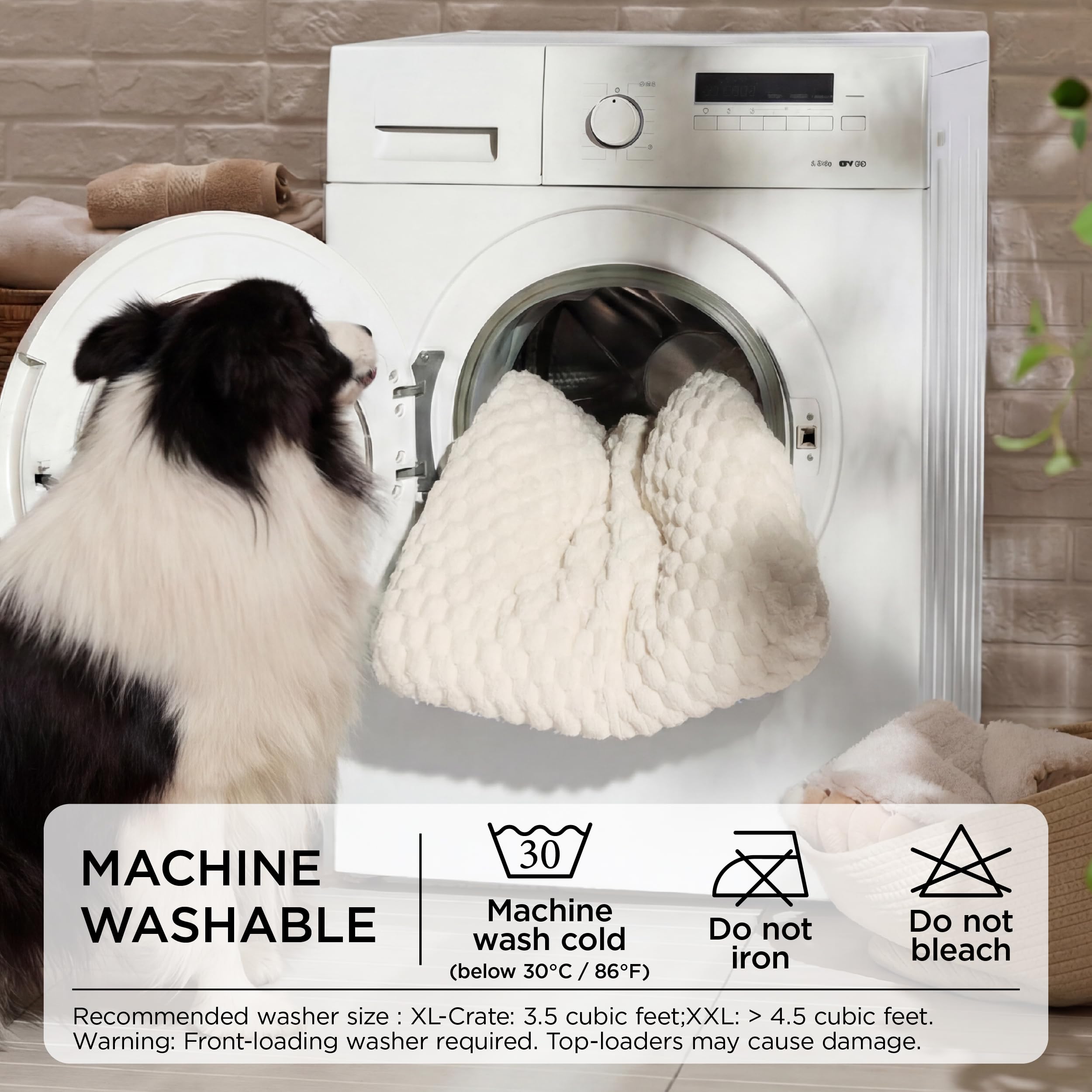 Bedsure cama para perro jaula grande crema: ideal para perros que buscan confort envolvente