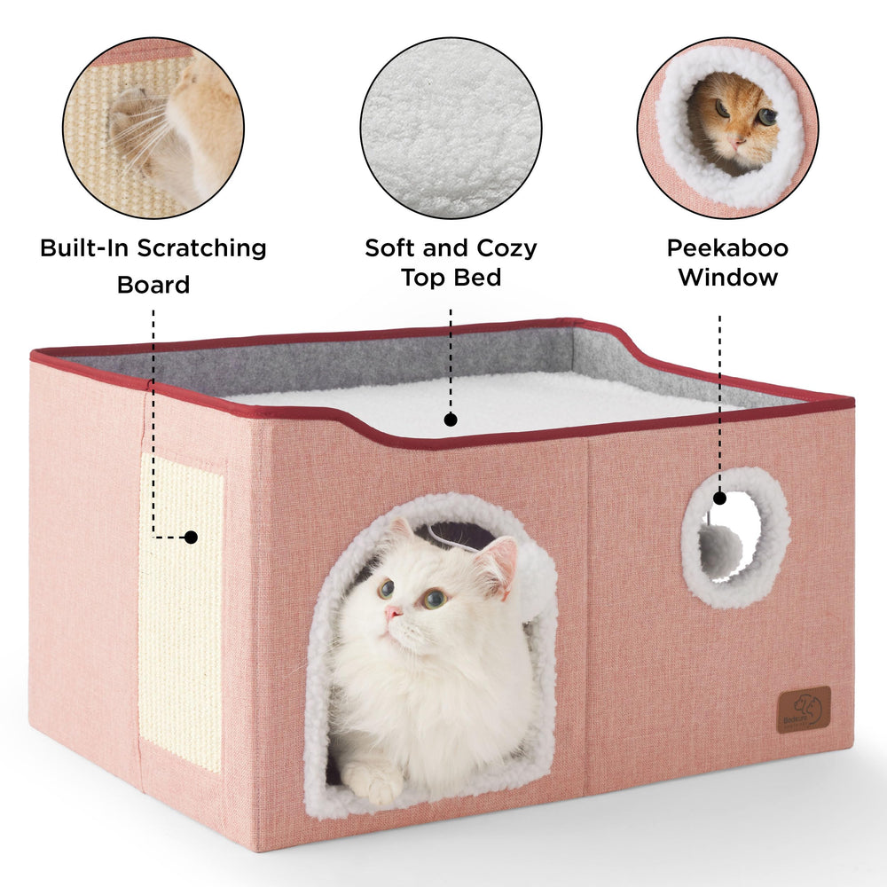 Bedsure casa gatos MDF fuerte, estructura estable para mascotas