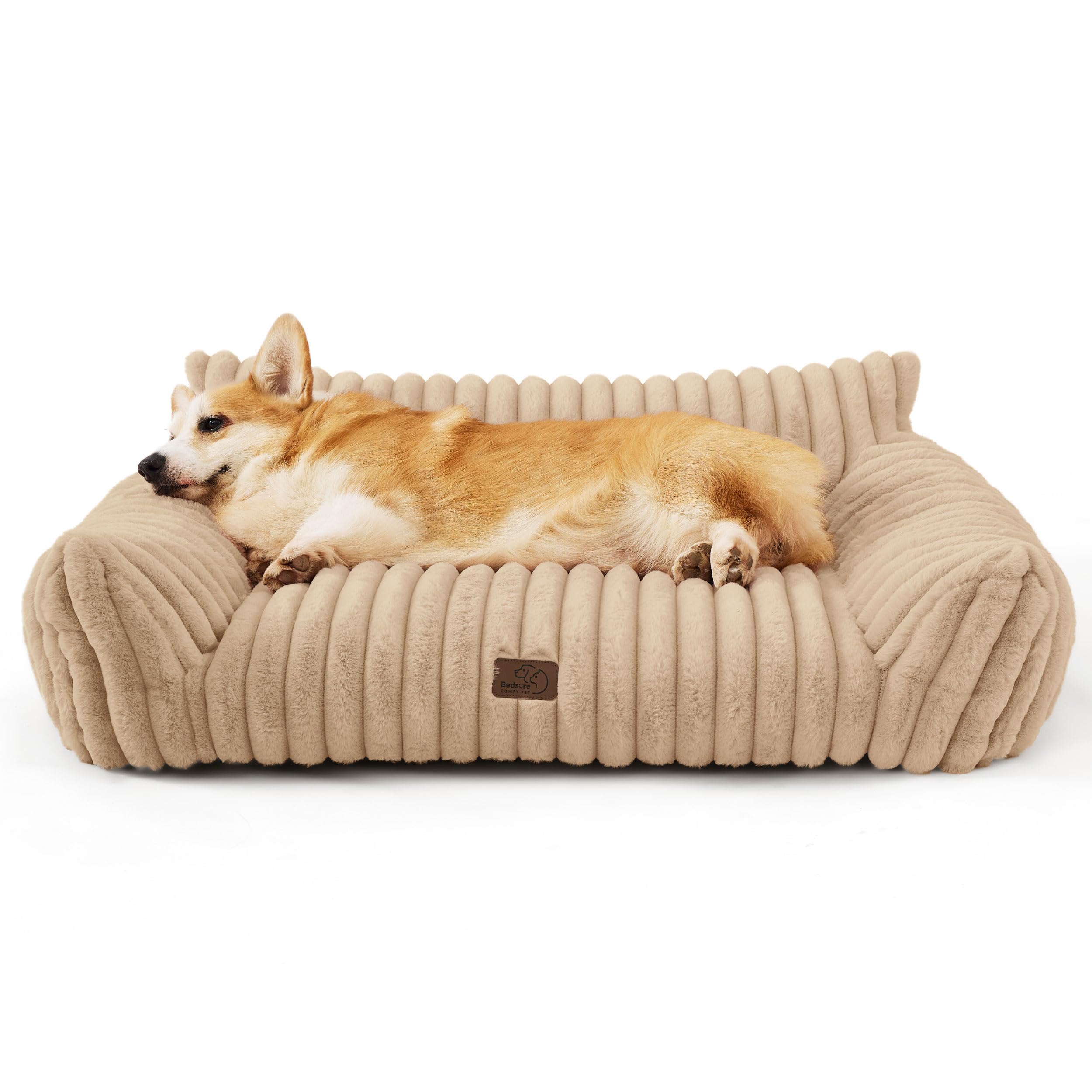 Bedsure ComfyFleece frente: soporte cómodo para la cabeza de tu perro mediano.