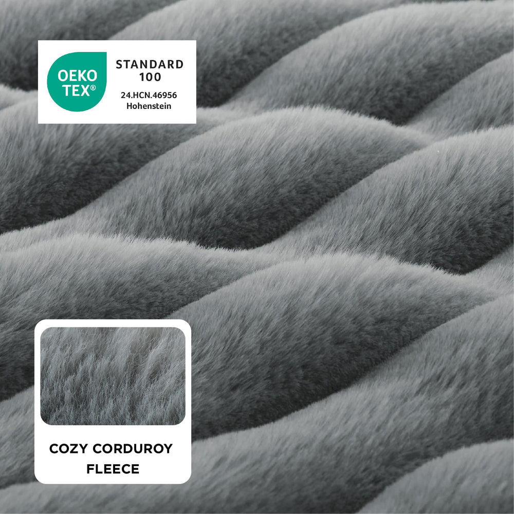 Bedsure funda corduroy gris lavable para protección y estilo