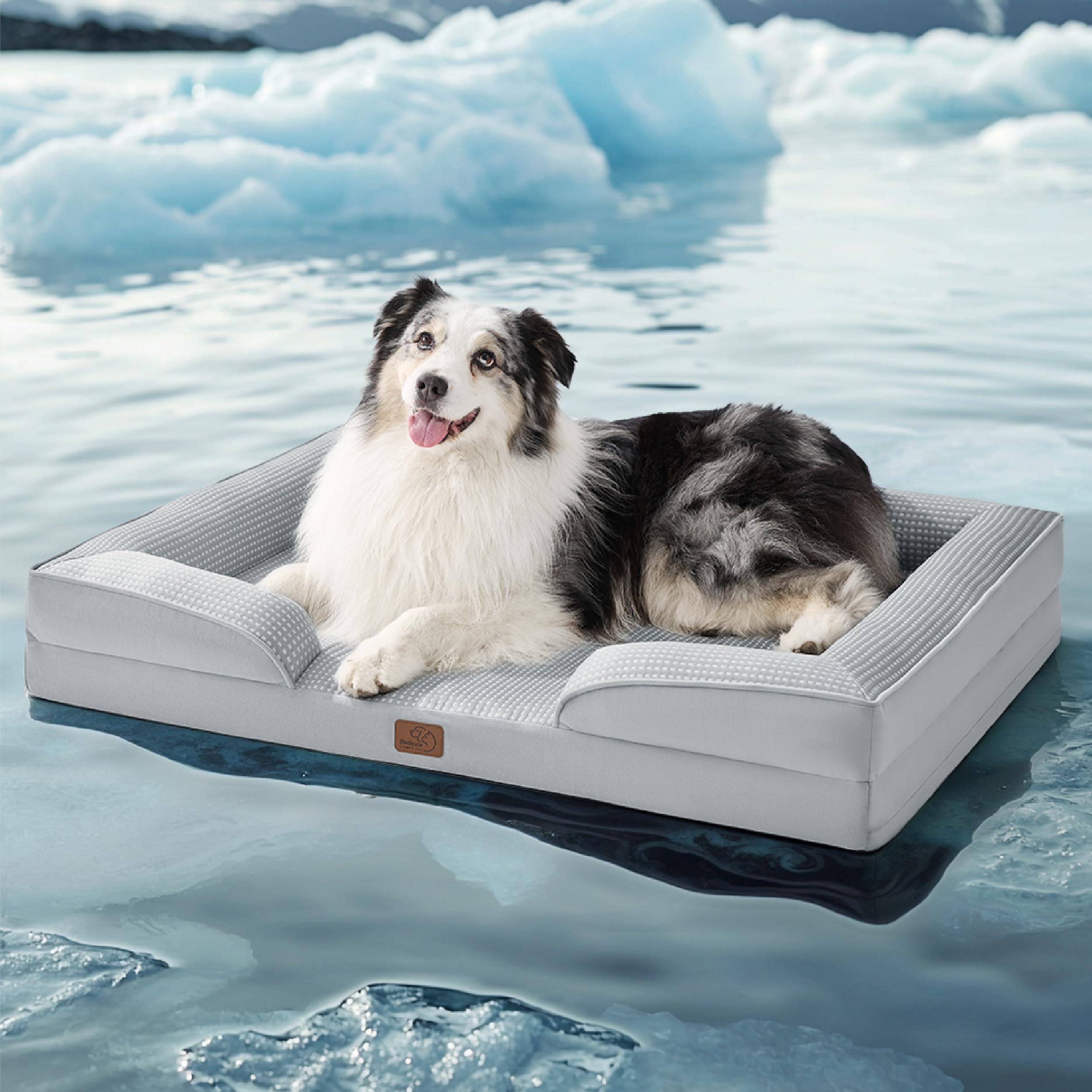 Bedsure L Plus – cama para perros grandes con enfriamiento suave, ideal para días calurosos.