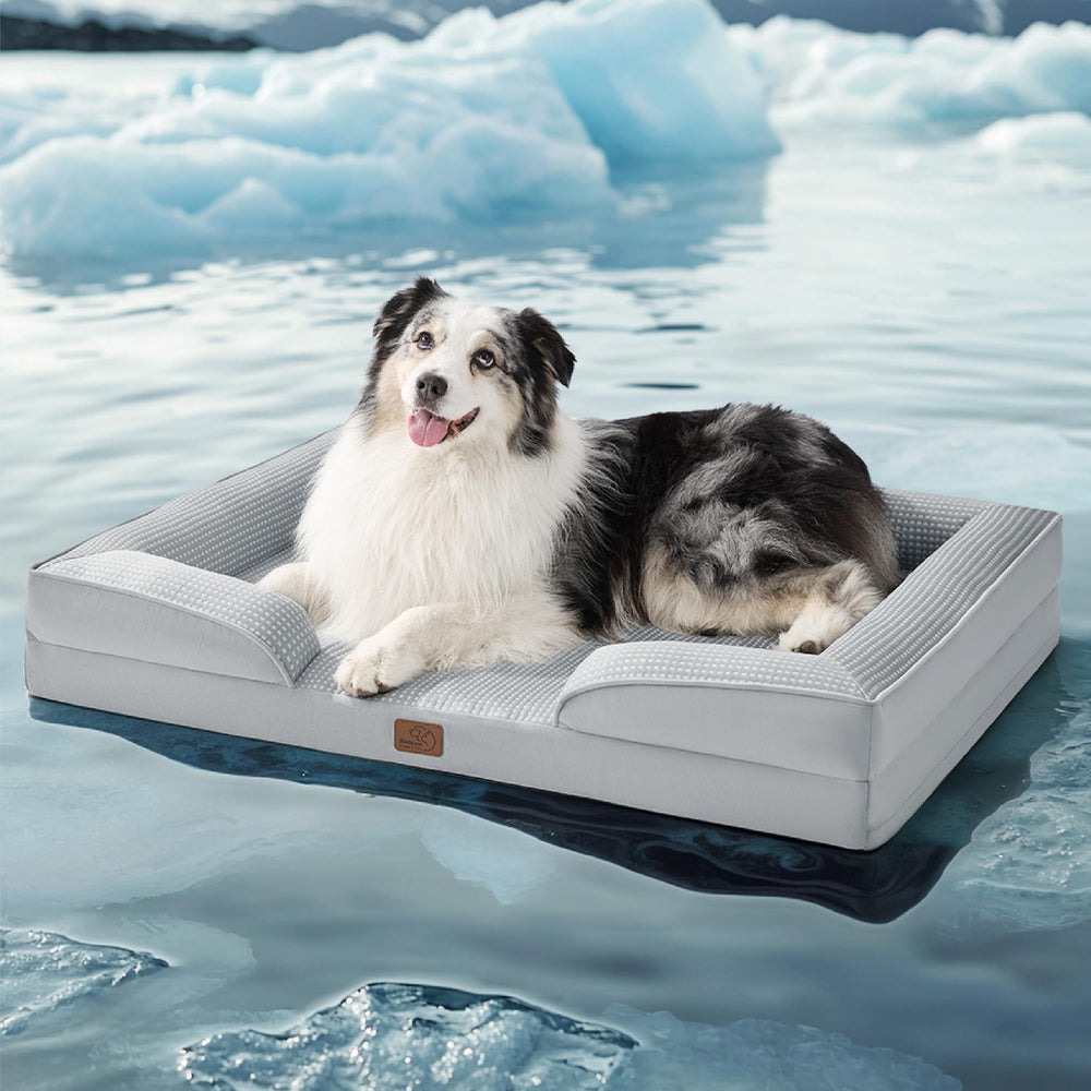 Bedsure L Plus – cama para perros grandes con enfriamiento suave, ideal para días calurosos.