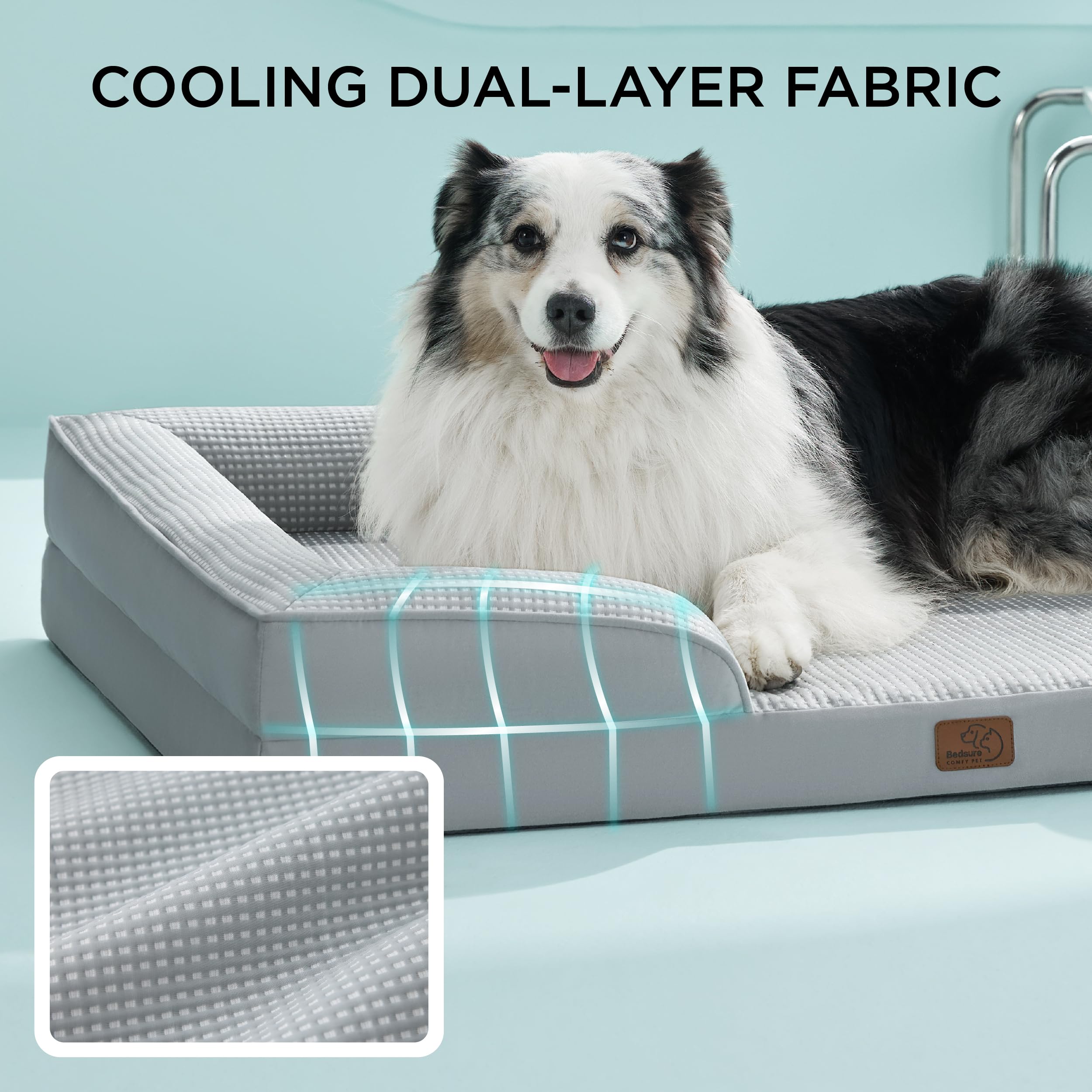 Bedsure L Plus: soporte ortopédico para perros grandes promueve sueño cómodo.