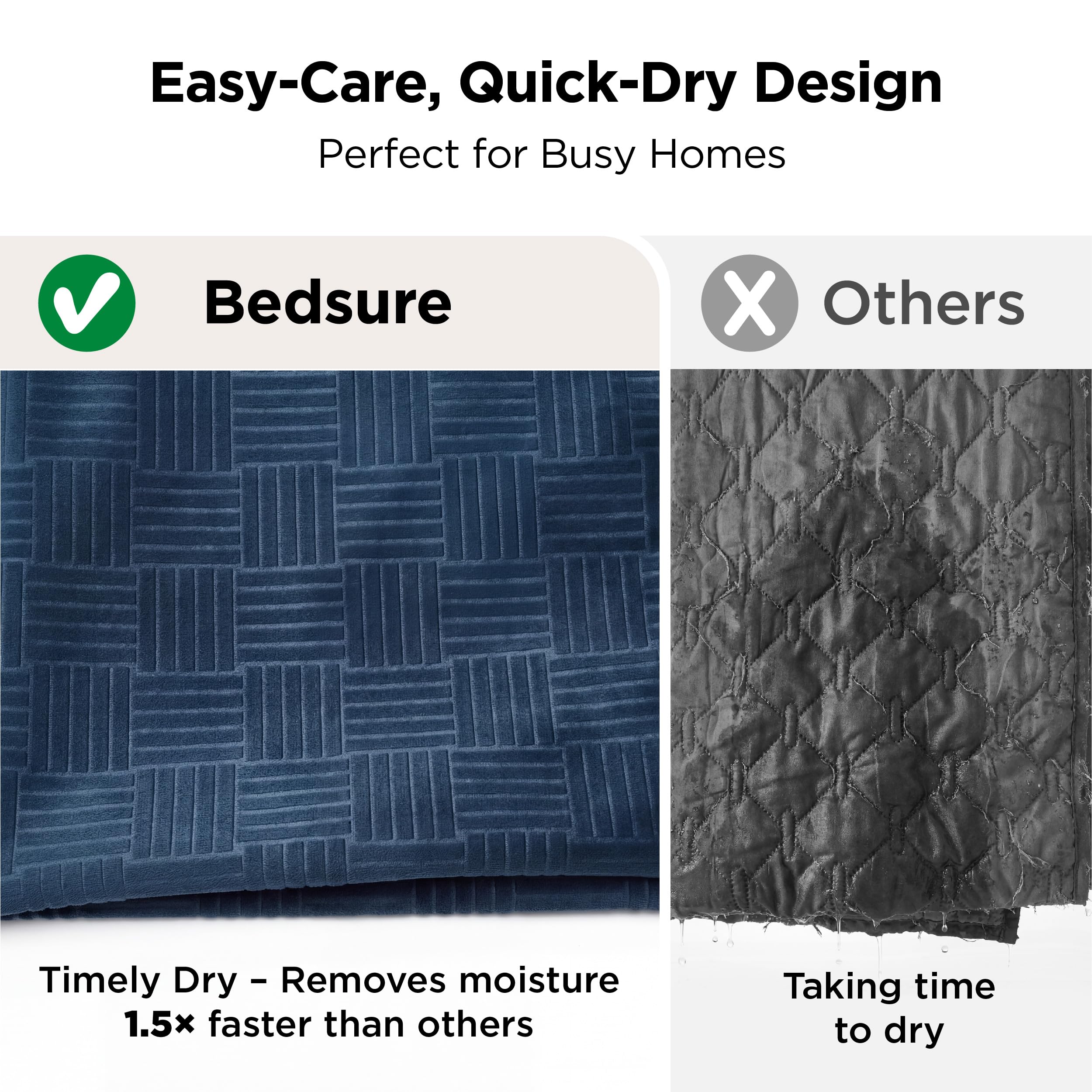 Bedsure lavado a máquina a 30°C mantiene suavidad y rendimiento.