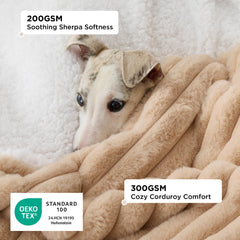 Manta reversible Bedsure ComfyFleece, corduroy y sherpa para dos estilos